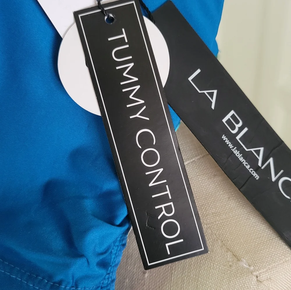 LA BLANCA Ocean Fiji Tropic One Piece Blue Bathing Suit Size 12 Brand New - Picture 8 of 10